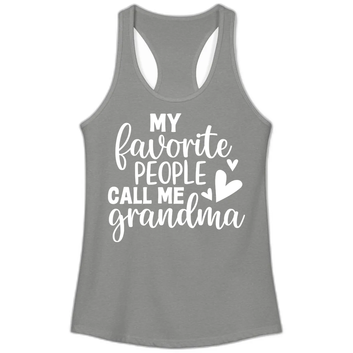 My Favorite People Call Me Grandma Ladies Tank in Heather Grey