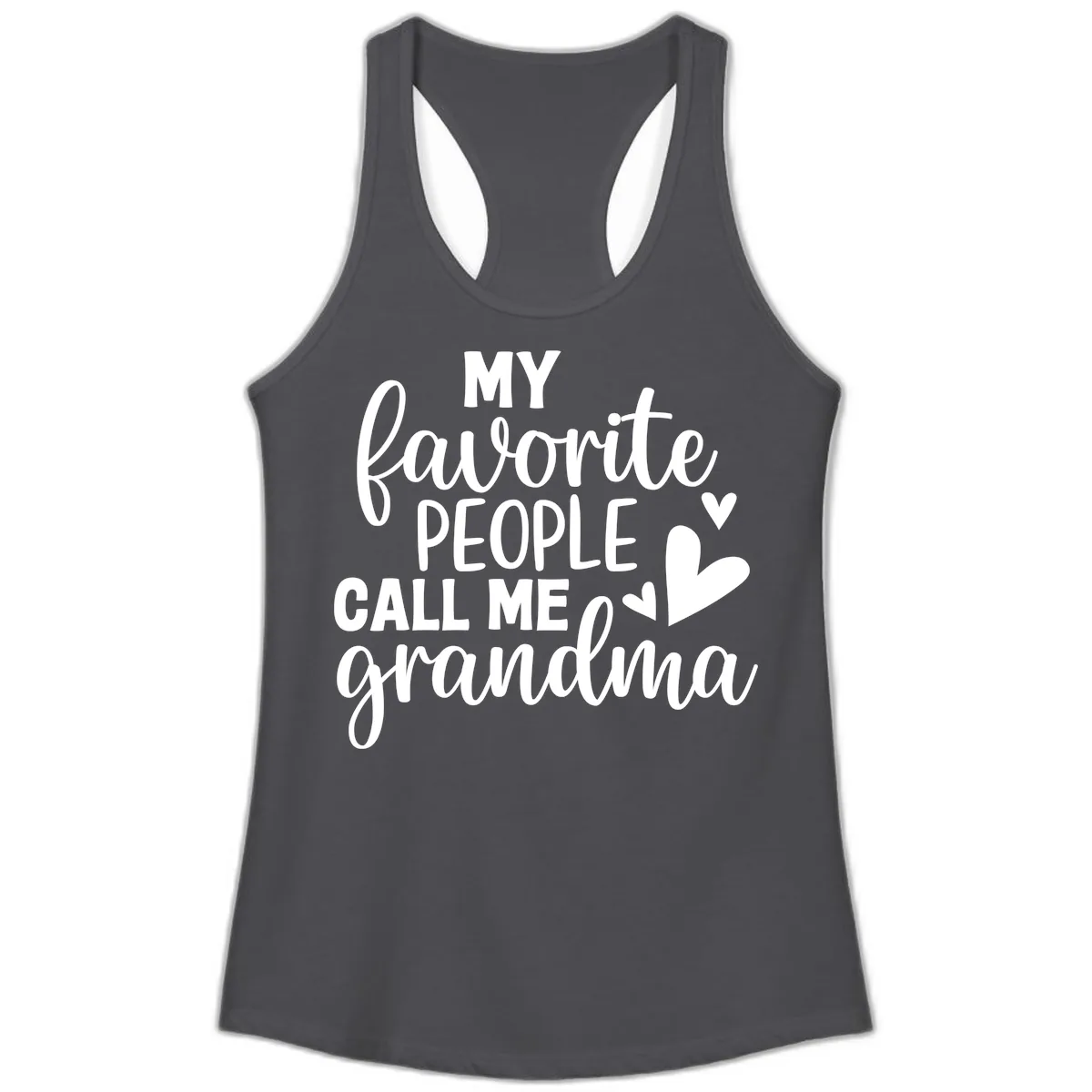 My Favorite People Call Me Grandma Ladies Tank in Solid Dark Gray