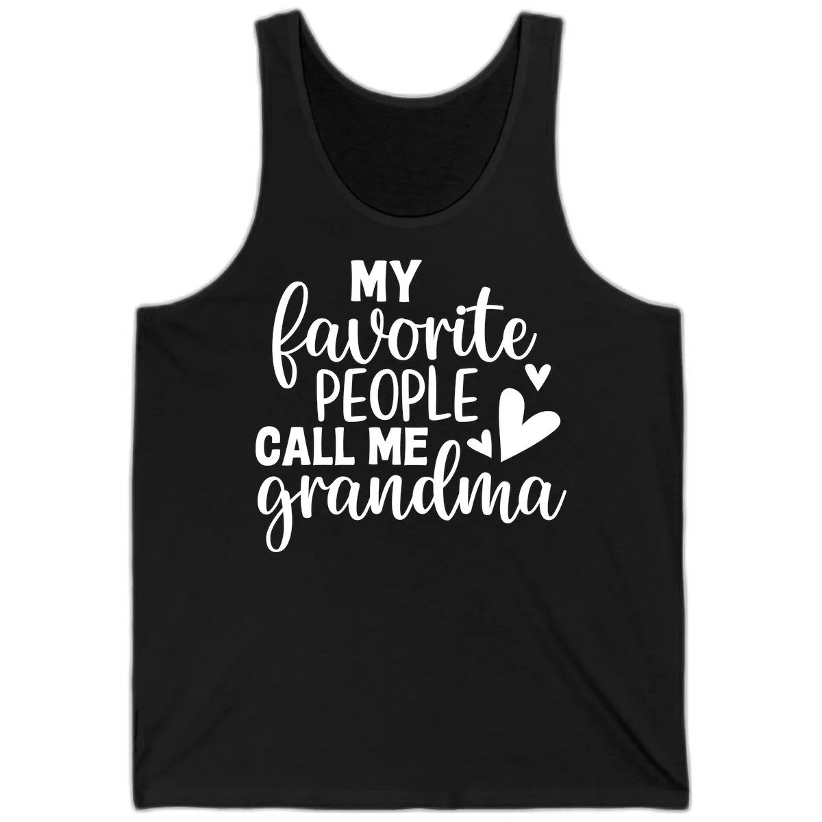 My Favorite People Call Me Grandma Tank in Black