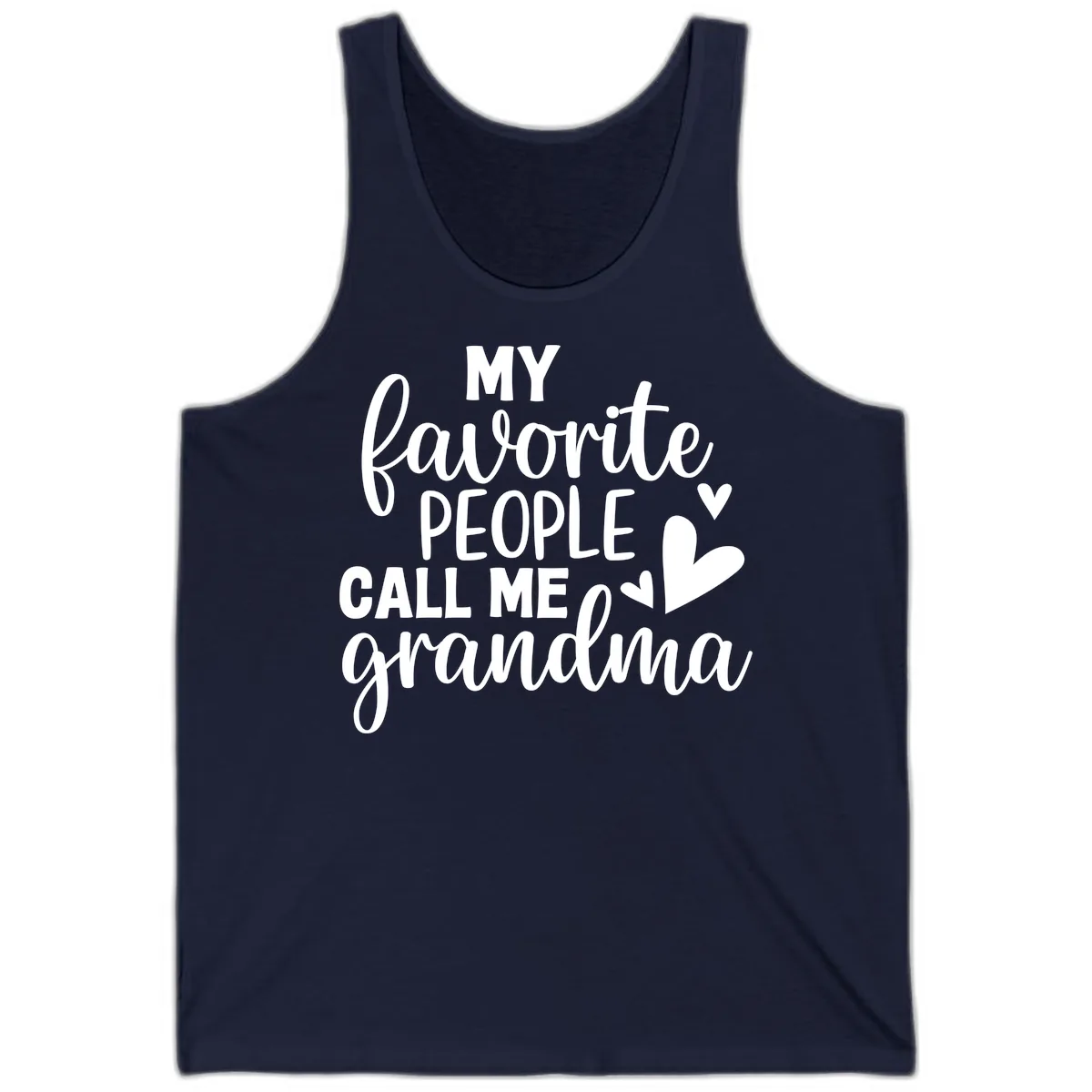 My Favorite People Call Me Grandma Tank in Navy
