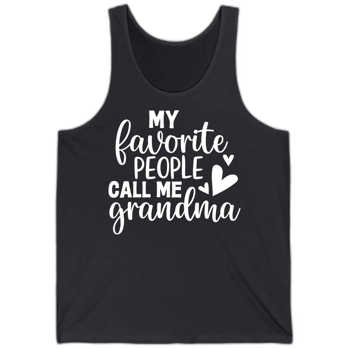 My Favorite People Call Me Grandma Tank in Dark Grey