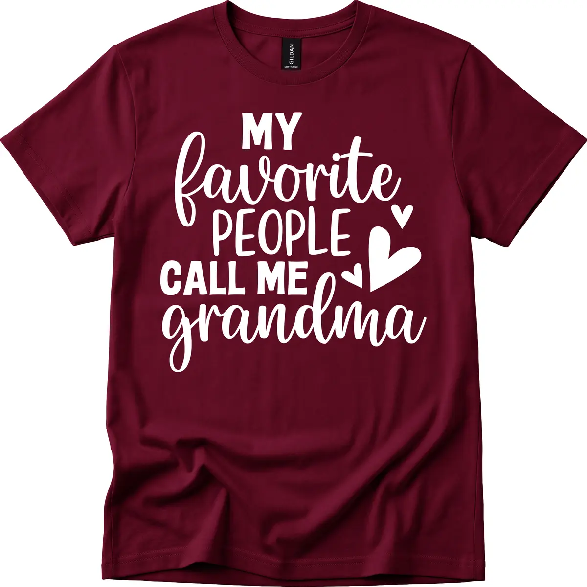 My Favorite People Call Me Grandma T-Shirt in Maroon