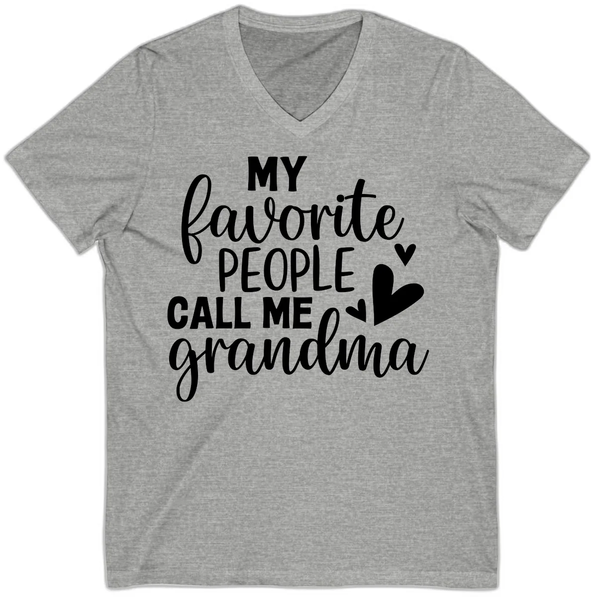 My Favorite People Call Me Grandma V-Neck in Athletic Heather