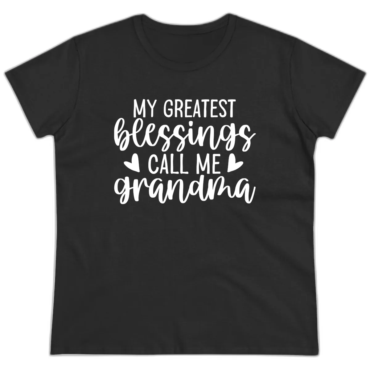 My Greatest Blessings Call Me Grandma Ladies Tee in Black