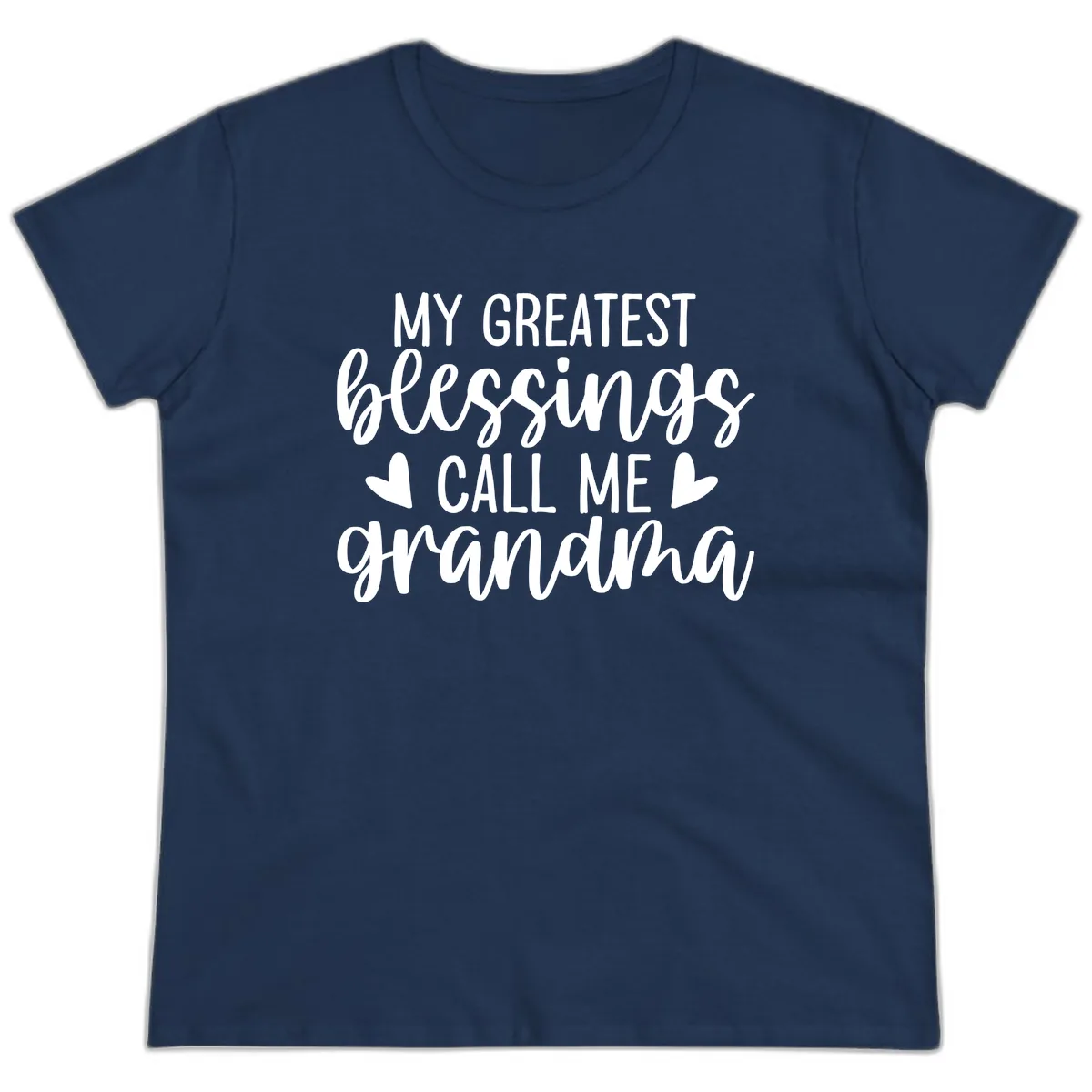 My Greatest Blessings Call Me Grandma Ladies Tee in Navy