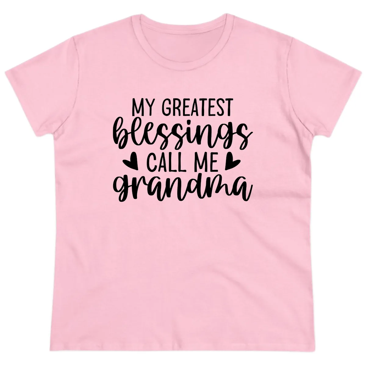 My Greatest Blessings Call Me Grandma Ladies Tee in Light Pink