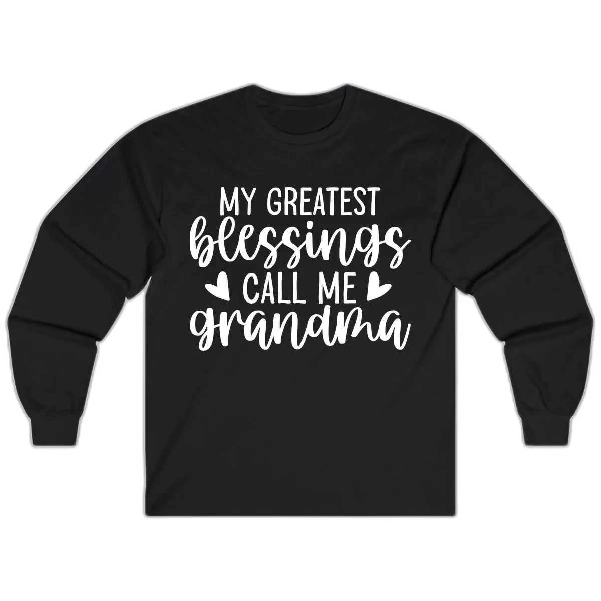 My Greatest Blessings Call Me Grandma Long Sleeve in Black