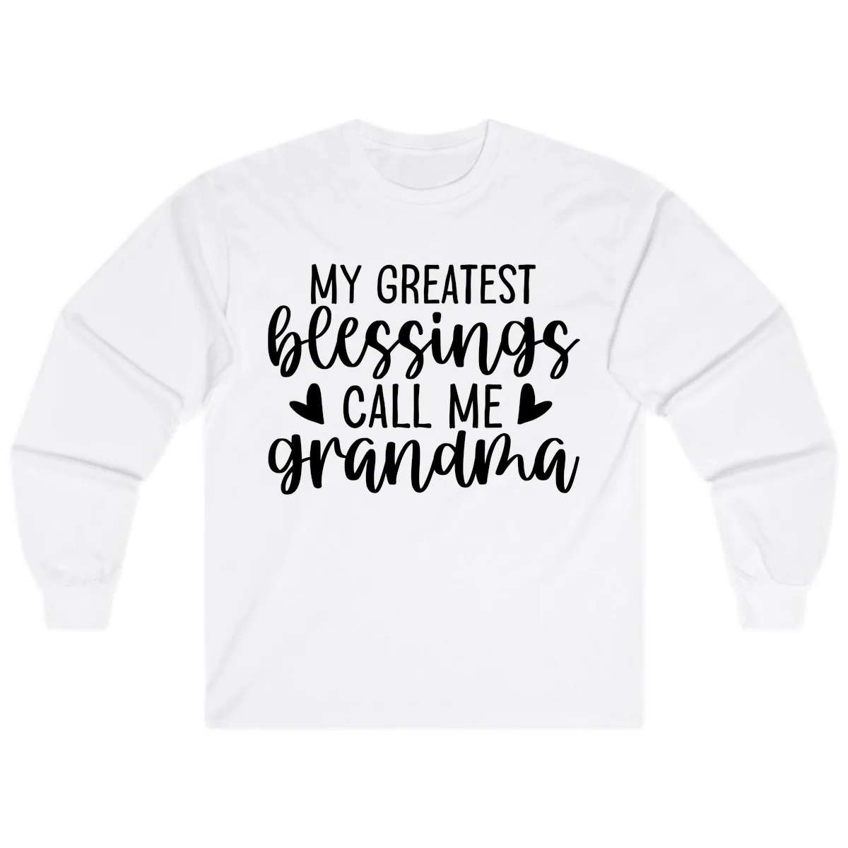 My Greatest Blessings Call Me Grandma Long Sleeve in White
