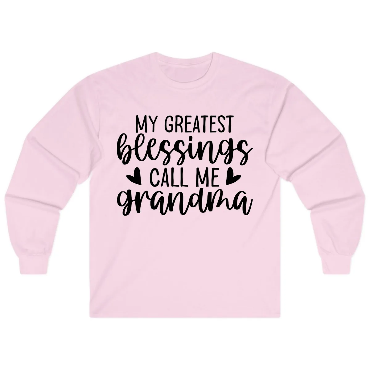 My Greatest Blessings Call Me Grandma Long Sleeve in Light Pink