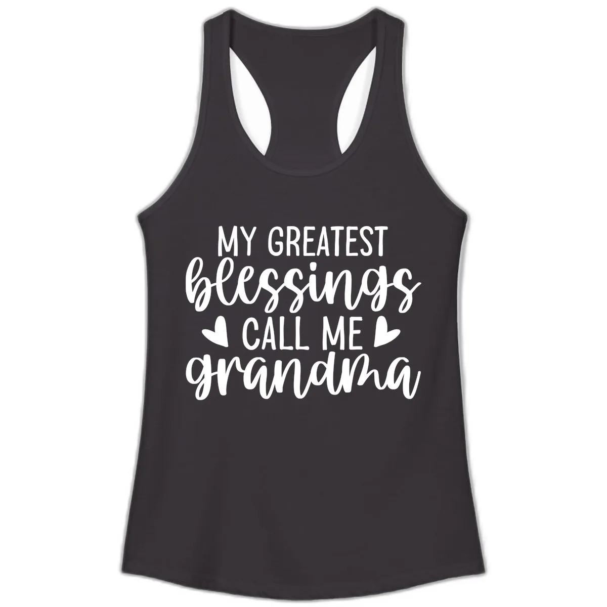 My Greatest Blessings Call Me Grandma Ladies Tank in Black