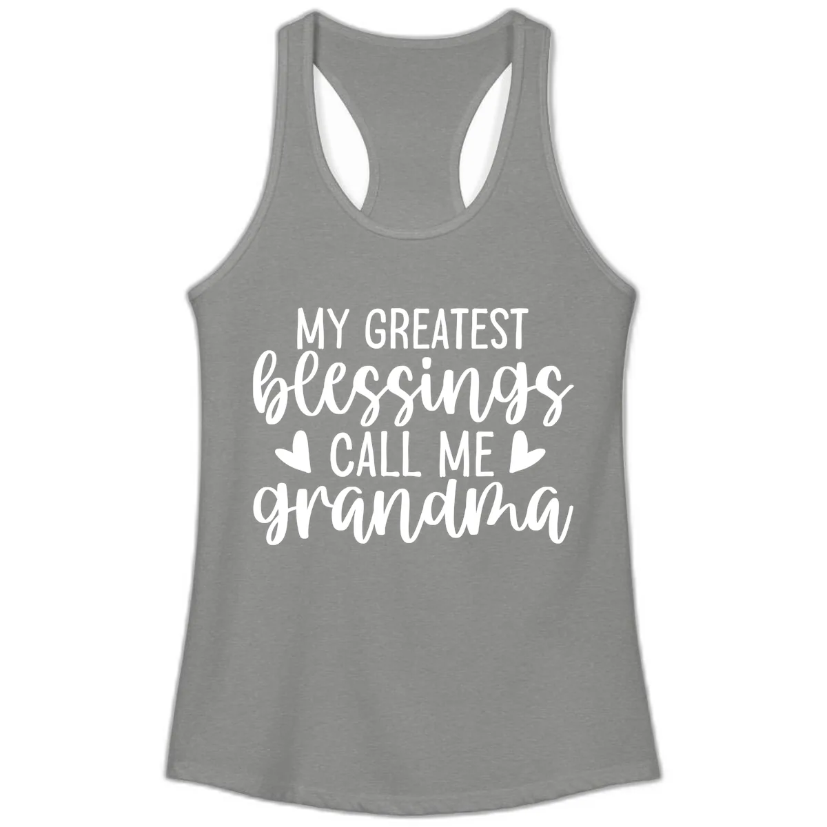 My Greatest Blessings Call Me Grandma Ladies Tank in Heather Grey
