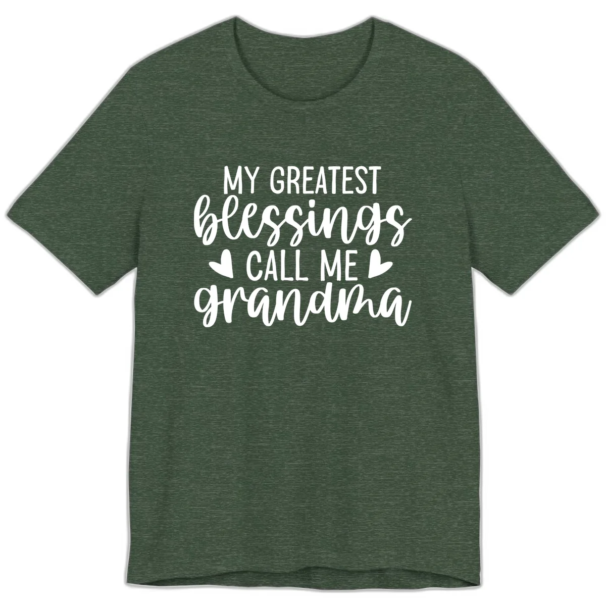 My Greatest Blessings Call Me Grandma Premium T-Shirt in Heather Forest