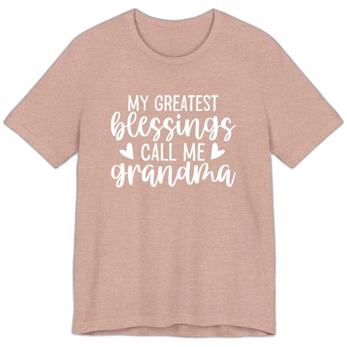 My Greatest Blessings Call Me Grandma Premium T-Shirt in Heather Prism Peach