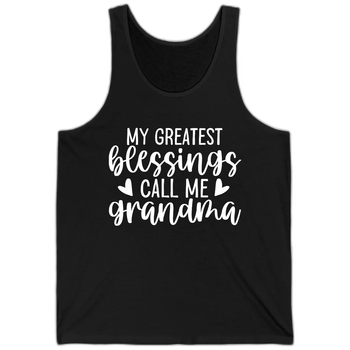 My Greatest Blessings Call Me Grandma Tank in Black