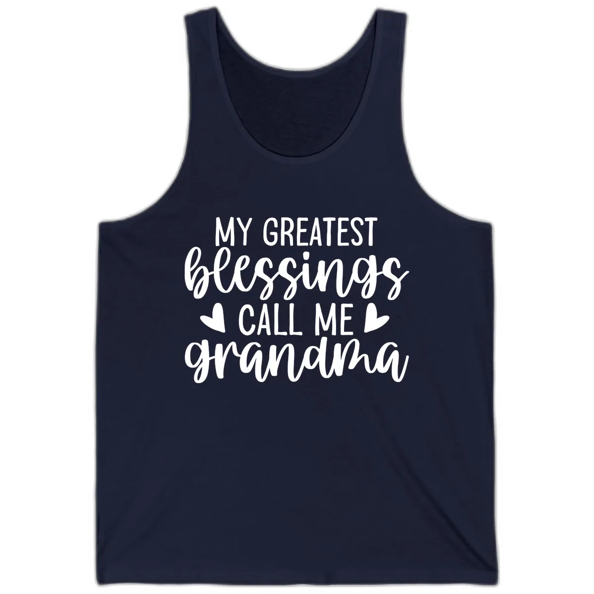 My Greatest Blessings Call Me Grandma Tank in Navy