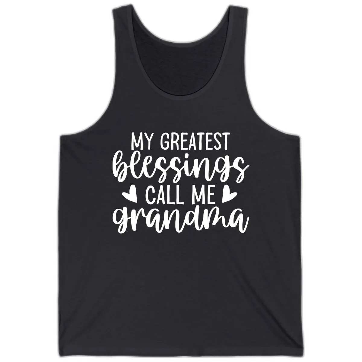 My Greatest Blessings Call Me Grandma Tank in Dark Grey