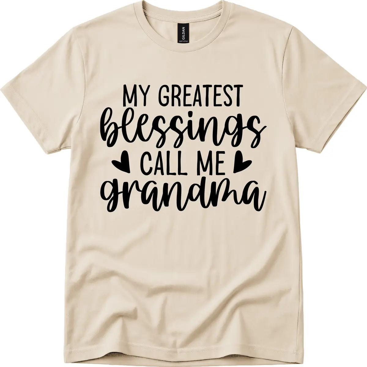 My Greatest Blessings Call Me Grandma T-Shirt in Sand