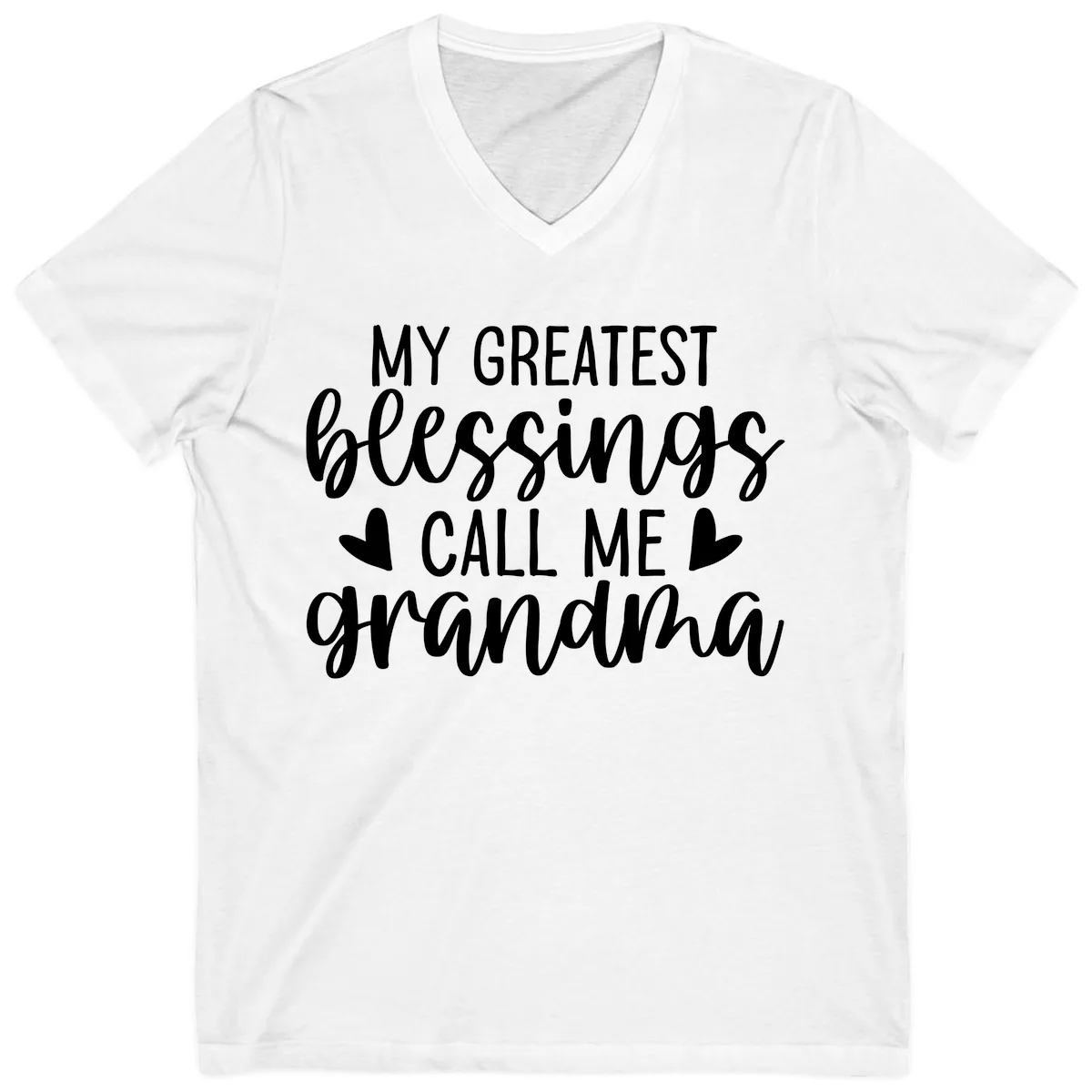 My Greatest Blessings Call Me Grandma V-Neck in White