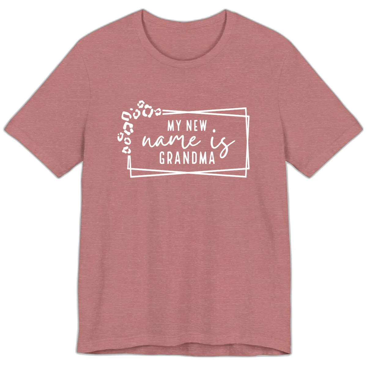 My New Name Is Grandma Leopard Premium T-Shirt in Heather Mauve