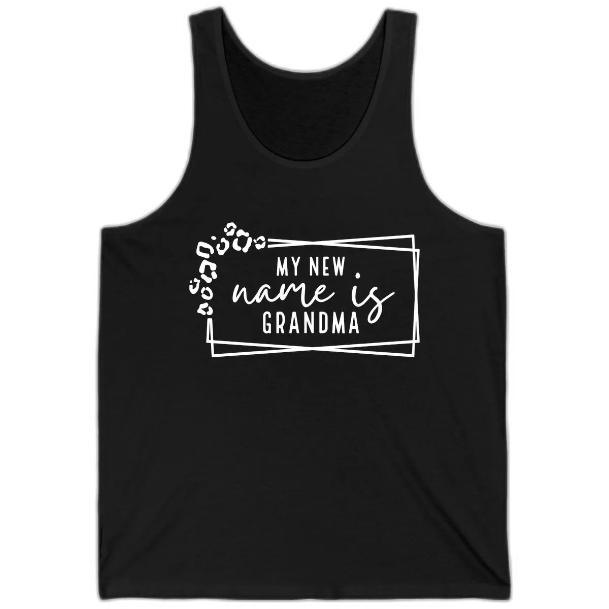 My New Name Is Grandma Leopard Tank in Black