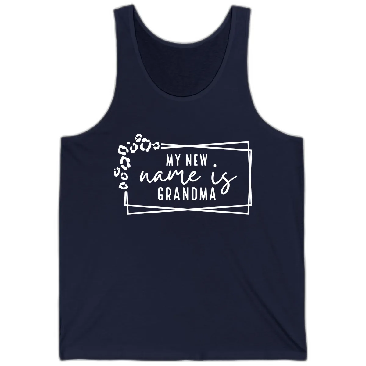 My New Name Is Grandma Leopard Tank in Navy
