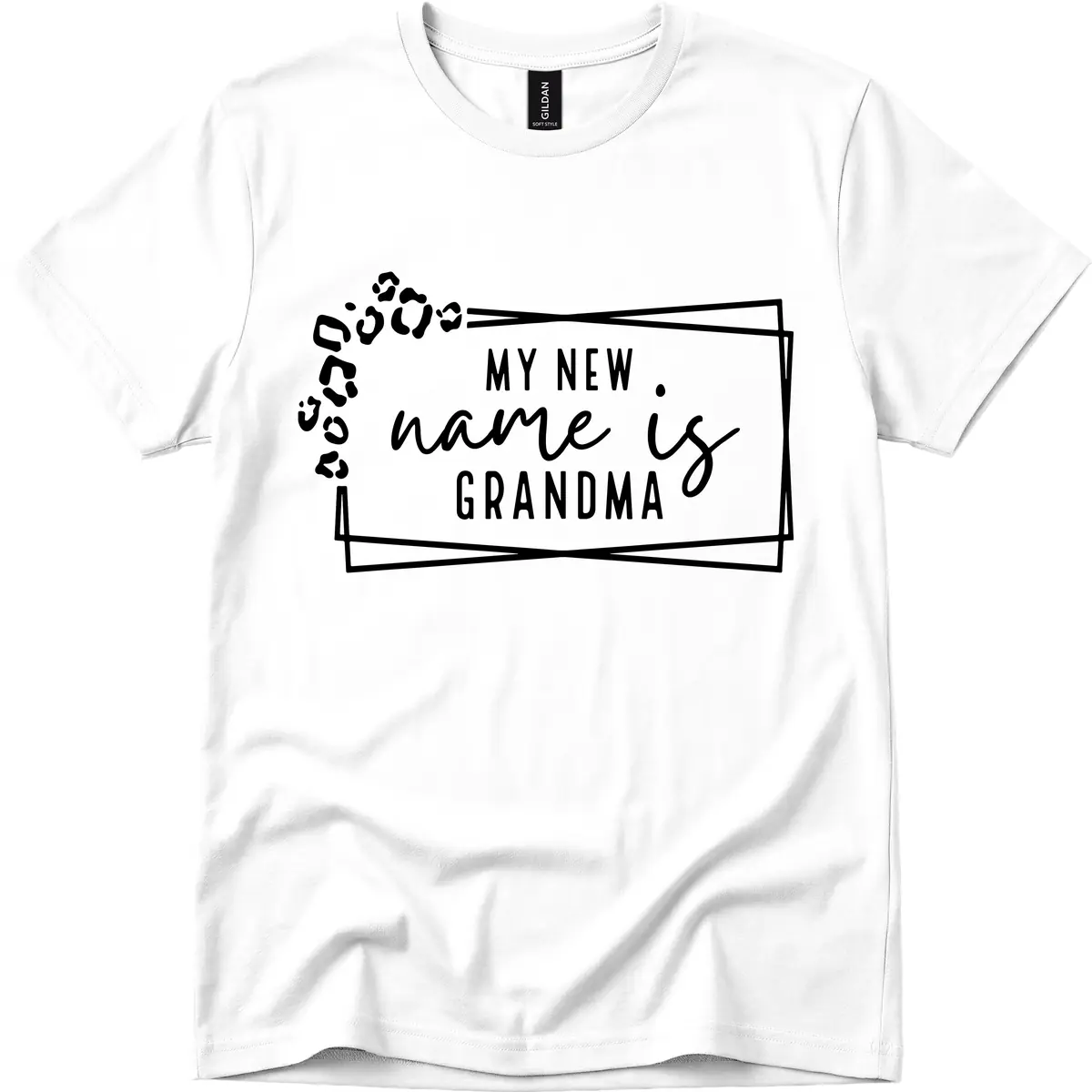 My New Name Is Grandma Leopard T-Shirt in White