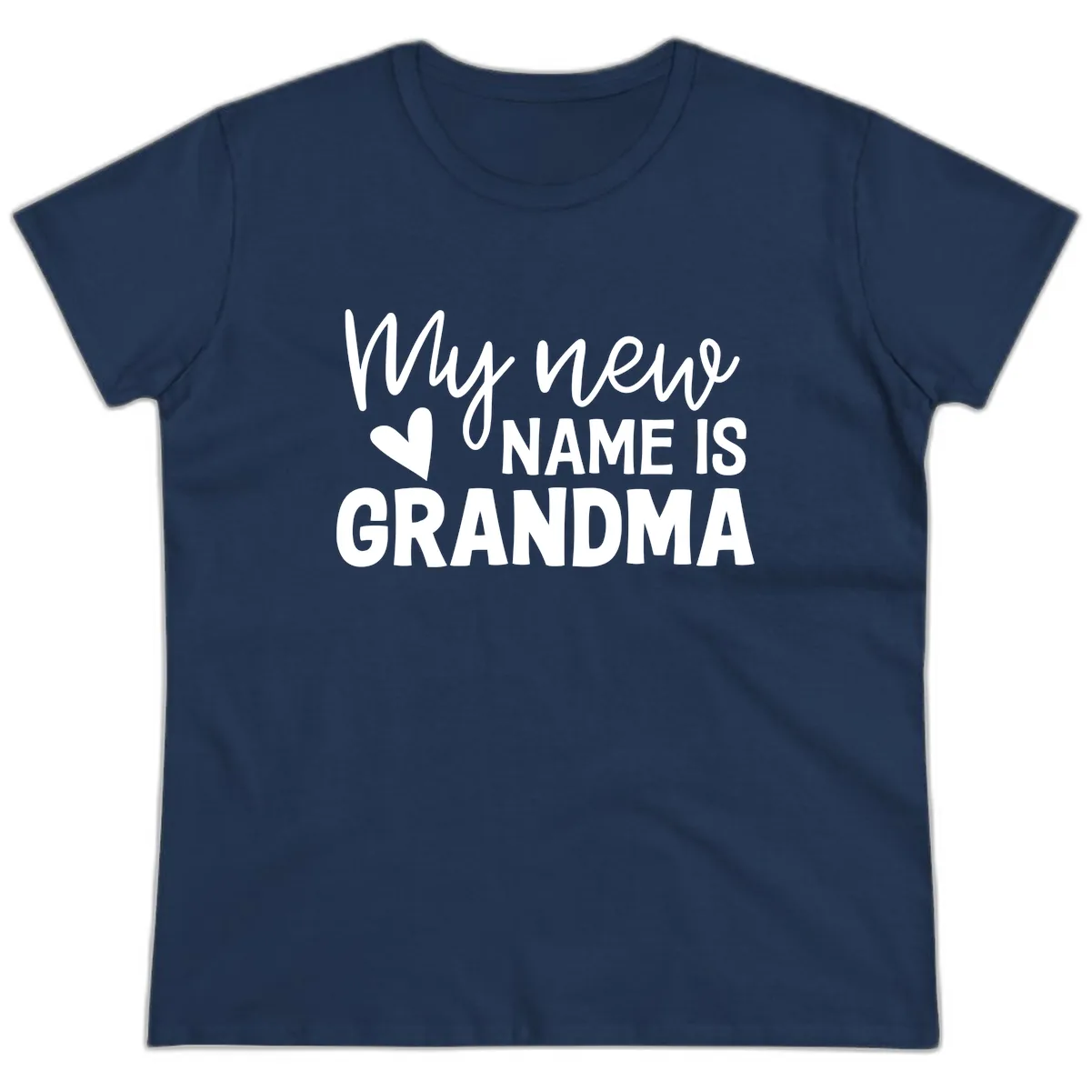My New Name Is Grandma Shirt Ladies Tee in Navy