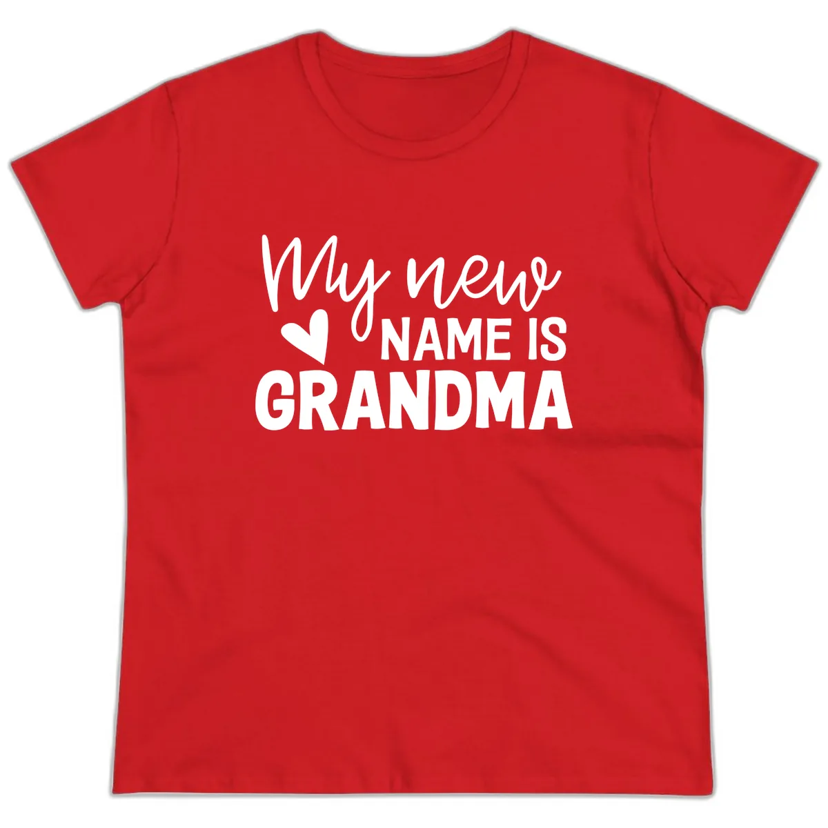 My New Name Is Grandma Shirt Ladies Tee in Red