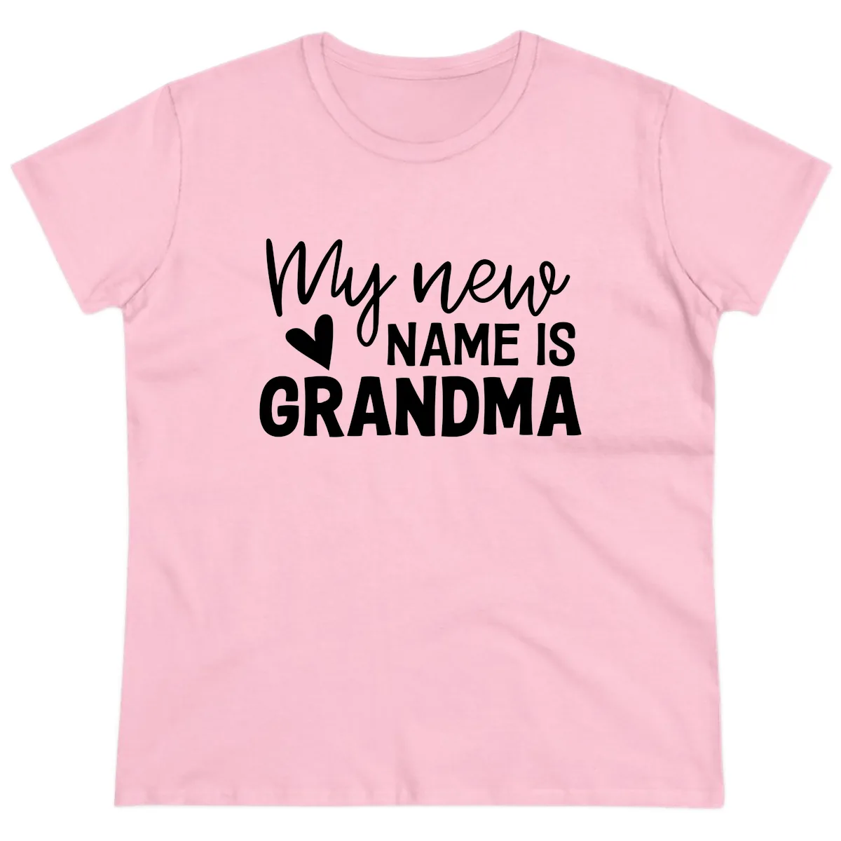 My New Name Is Grandma Shirt Ladies Tee in Light Pink