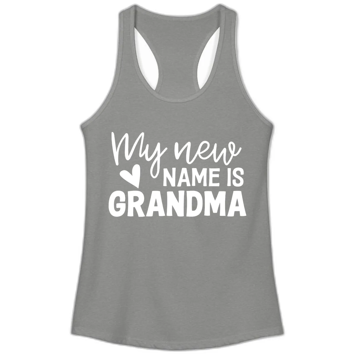 My New Name Is Grandma Shirt Ladies Tank in Heather Grey