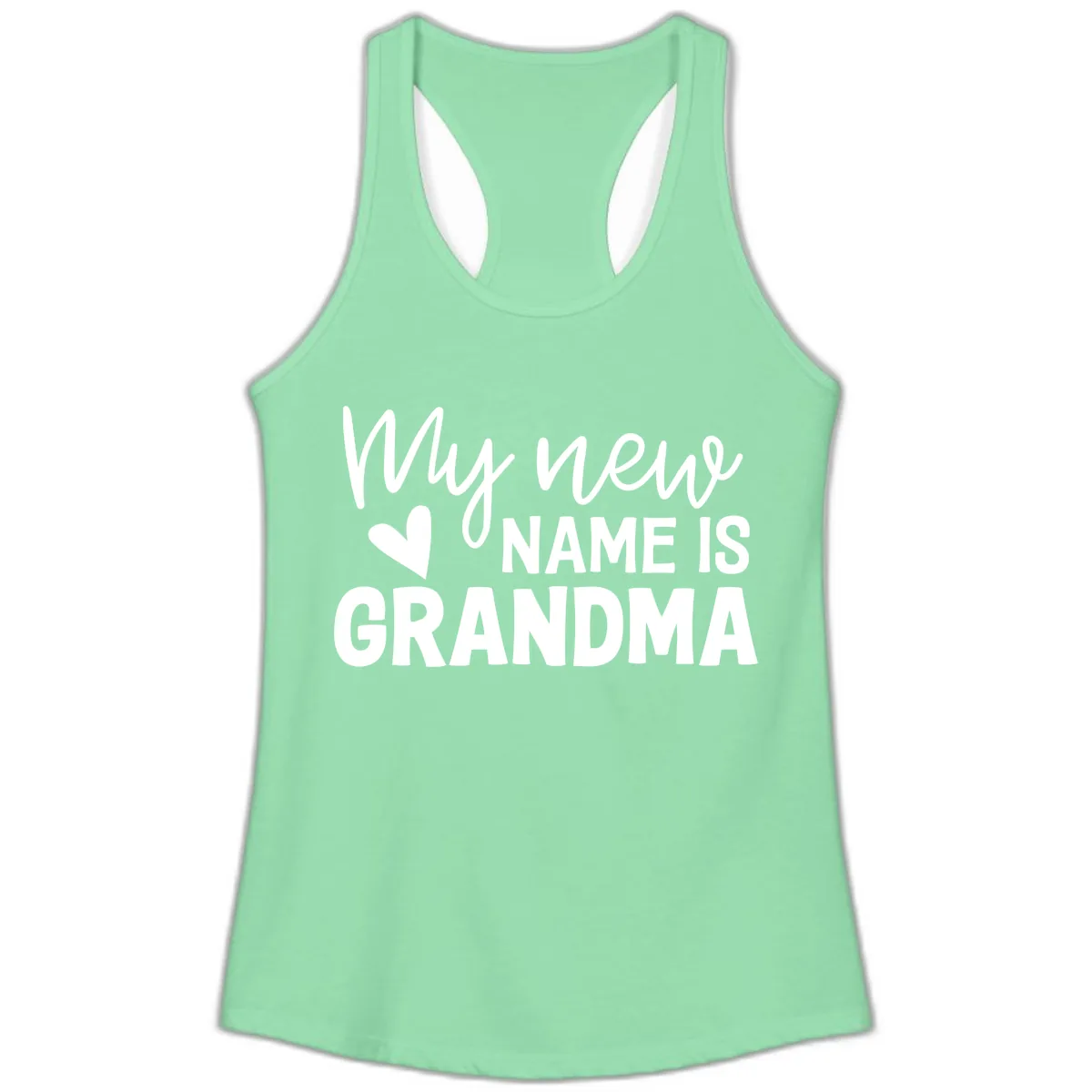 My New Name Is Grandma Shirt Ladies Tank in Solid Mint
