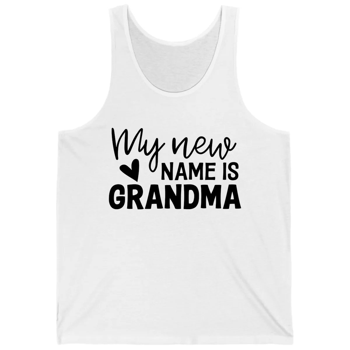 My New Name Is Grandma Shirt Tank in White