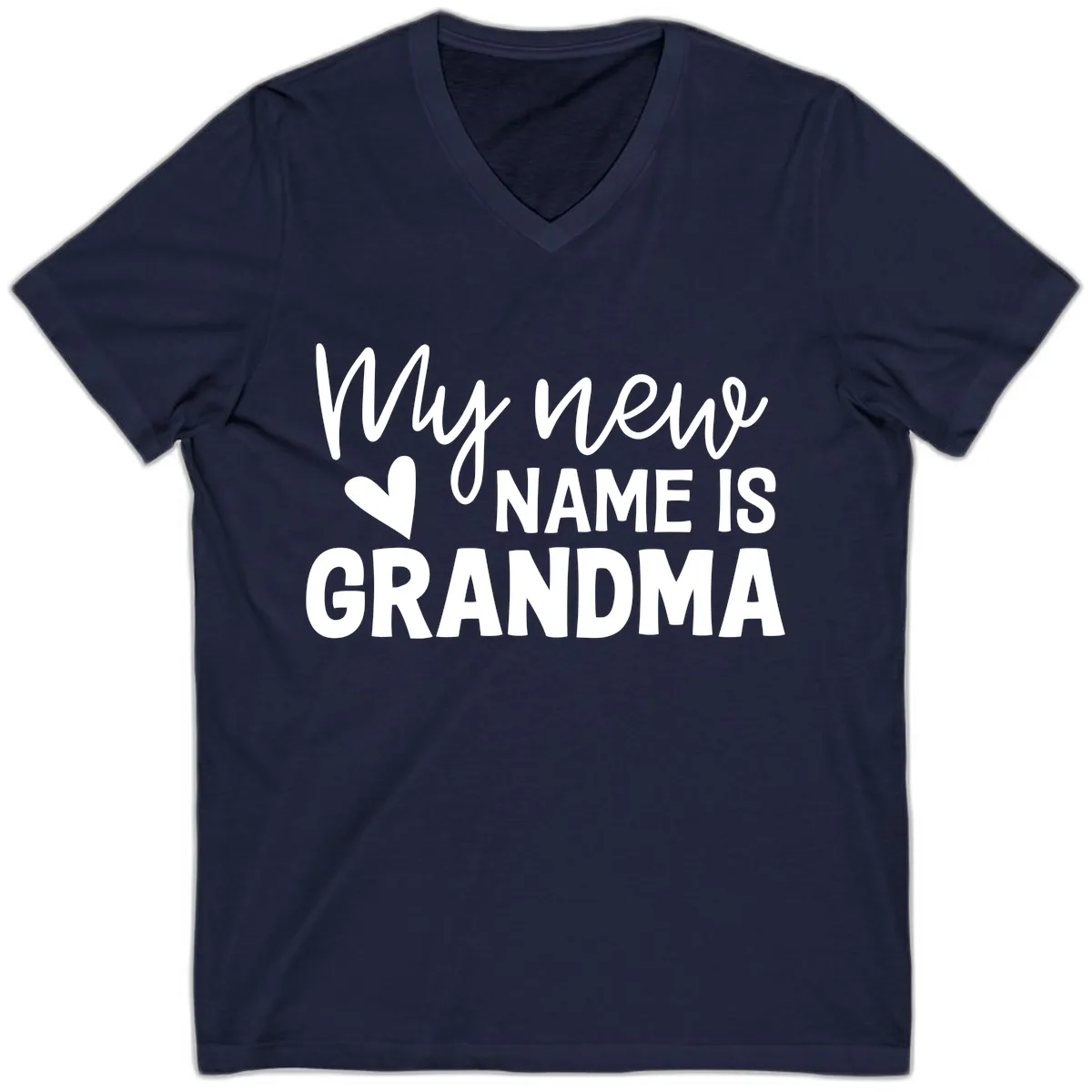 My New Name Is Grandma Shirt V-Neck in Navy