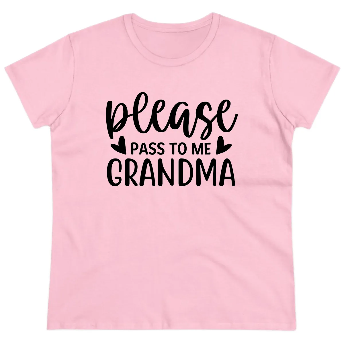 Please Pass To Me Grandma Ladies Tee in Light Pink