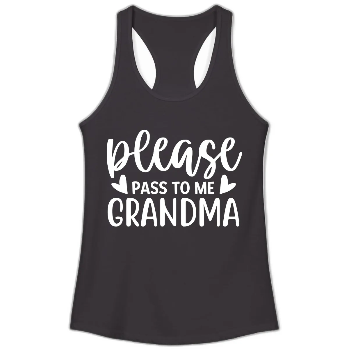 Please Pass To Me Grandma Ladies Tank in Black