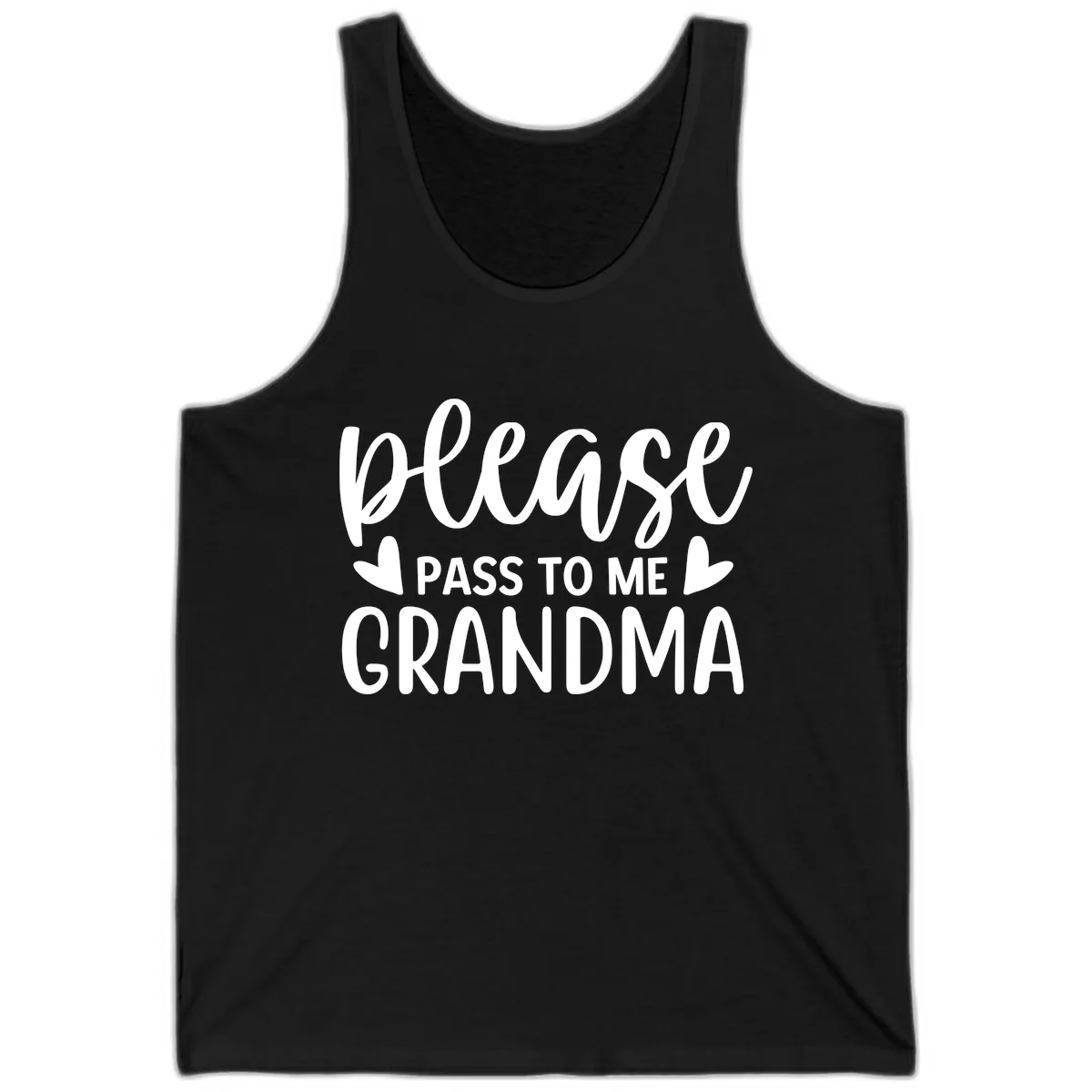 Please Pass To Me Grandma Tank in Black