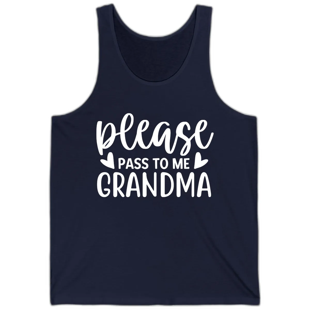 Please Pass To Me Grandma Tank in Navy