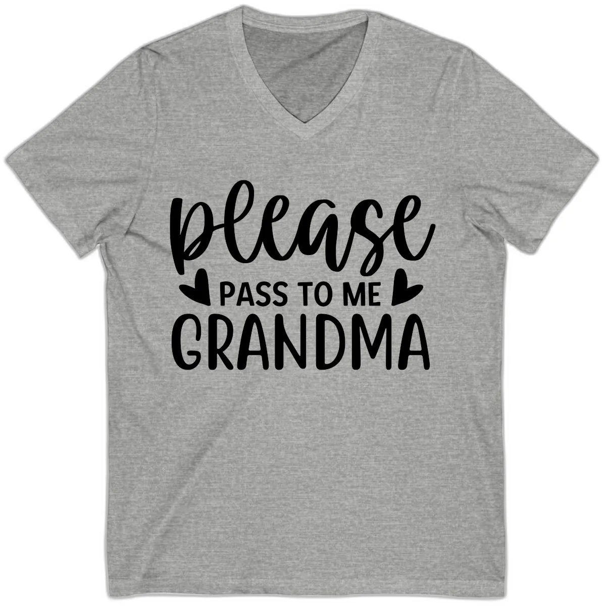 Please Pass To Me Grandma V-Neck in Athletic Heather