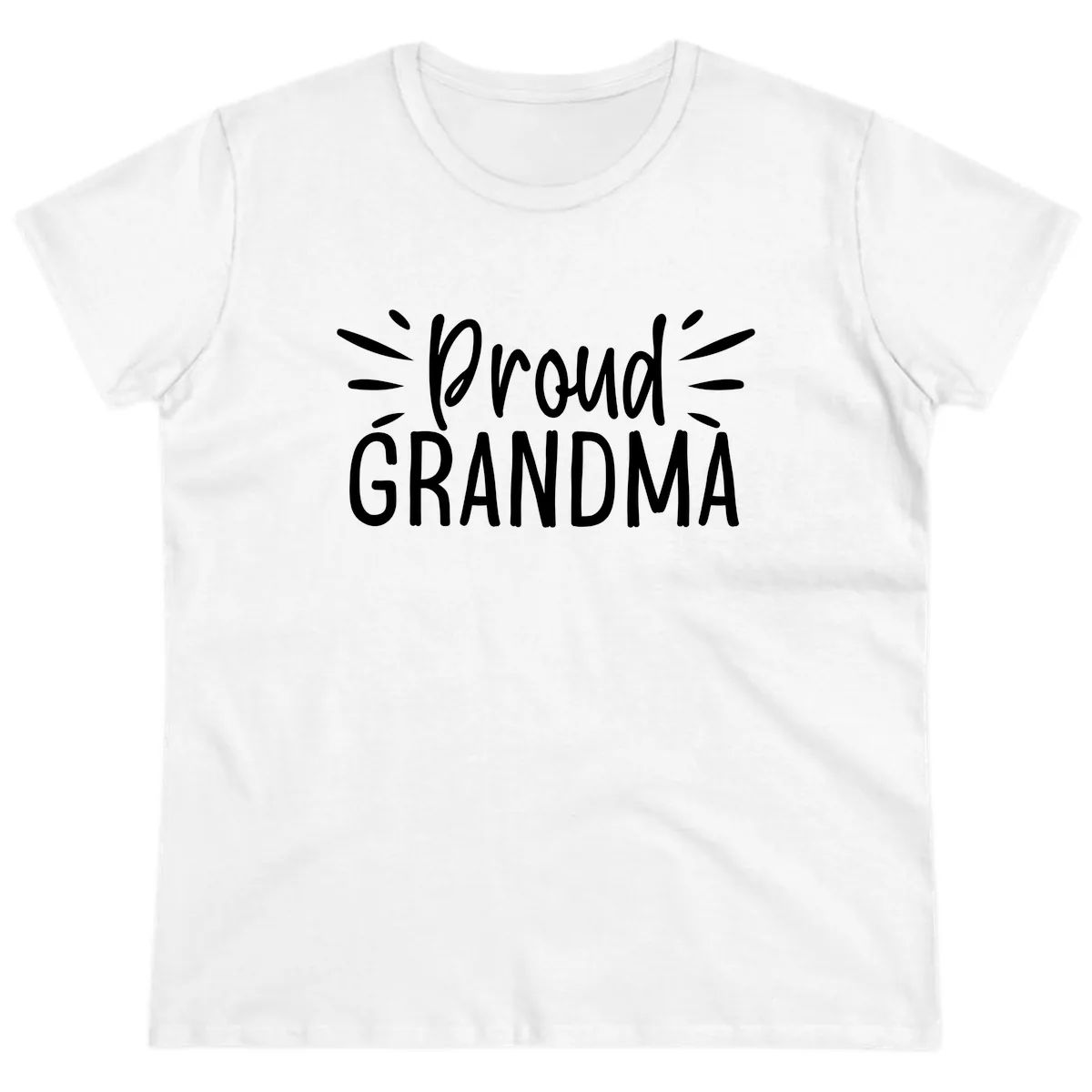 Proud Grandma Typography Design Ladies Tee in White