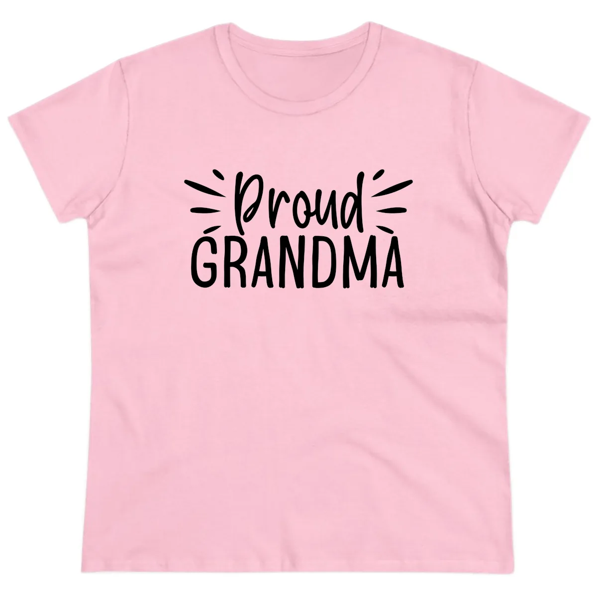 Proud Grandma Typography Design Ladies Tee in Light Pink