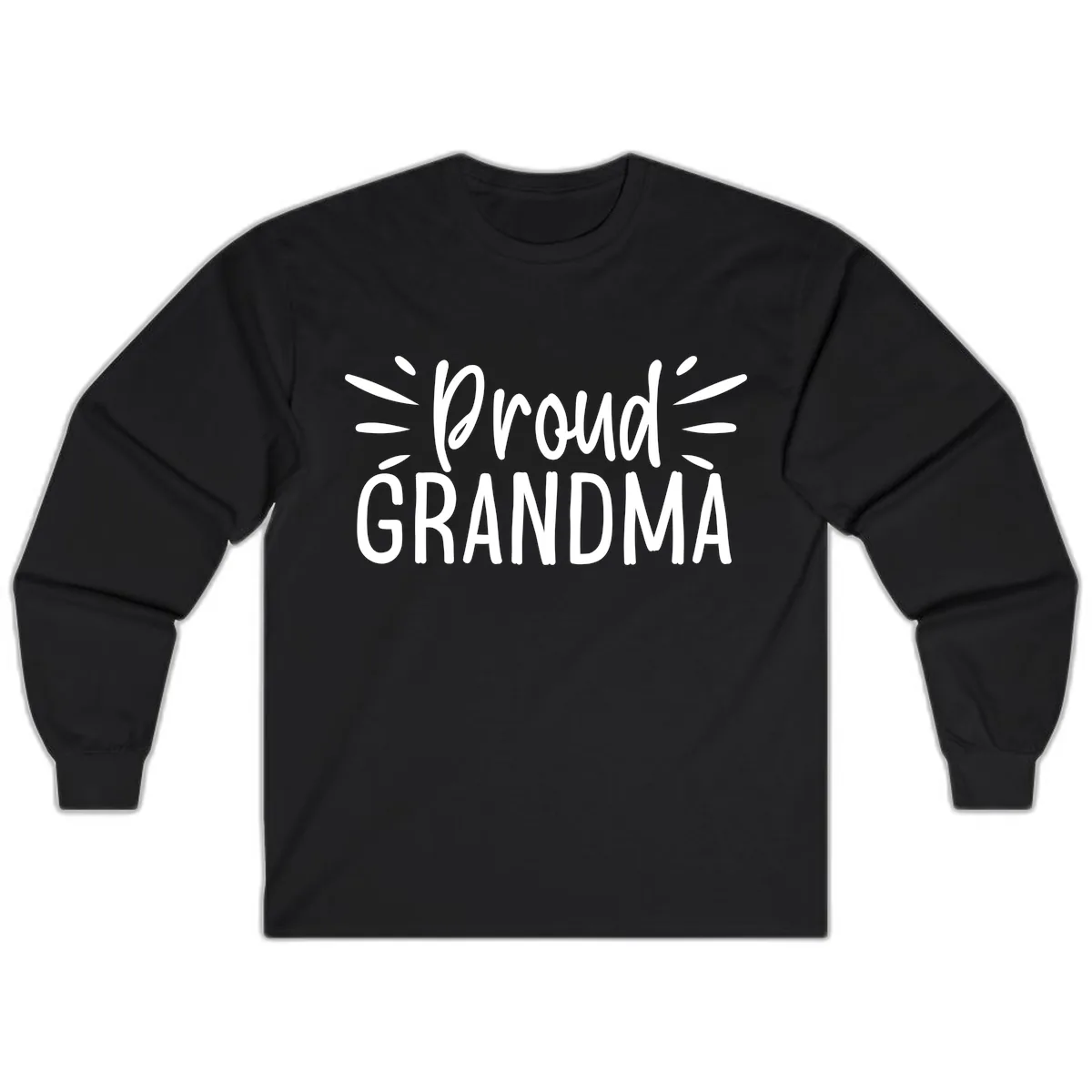 Proud Grandma Typography Design Long Sleeve in Black