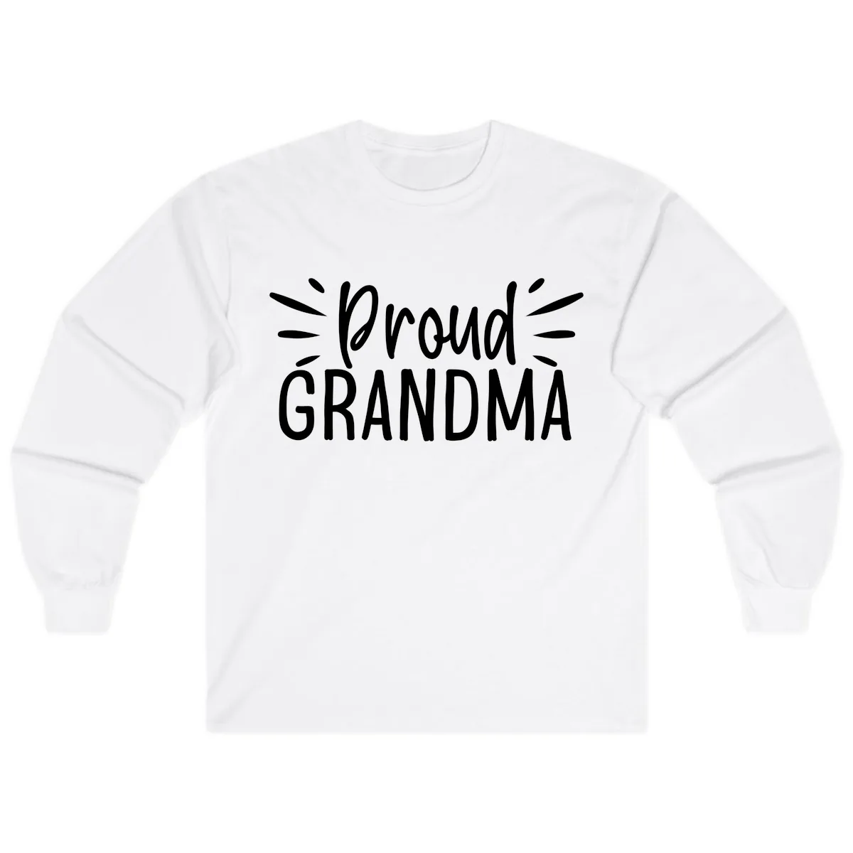 Proud Grandma Typography Design Long Sleeve in White