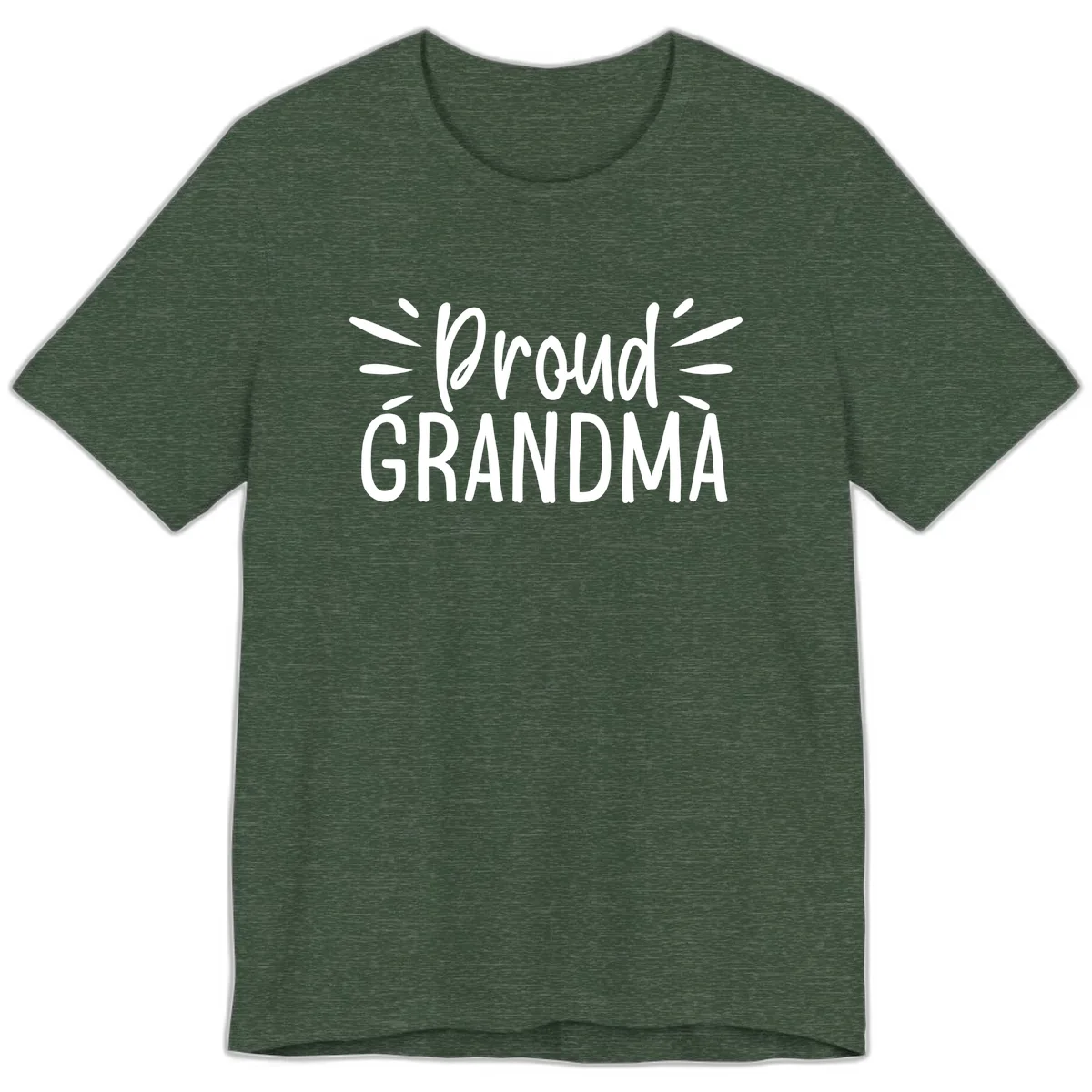 Proud Grandma Typography Design Premium T-Shirt in Heather Forest