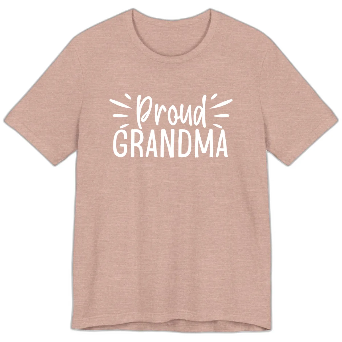 Proud Grandma Typography Design Premium T-Shirt in Heather Prism Peach