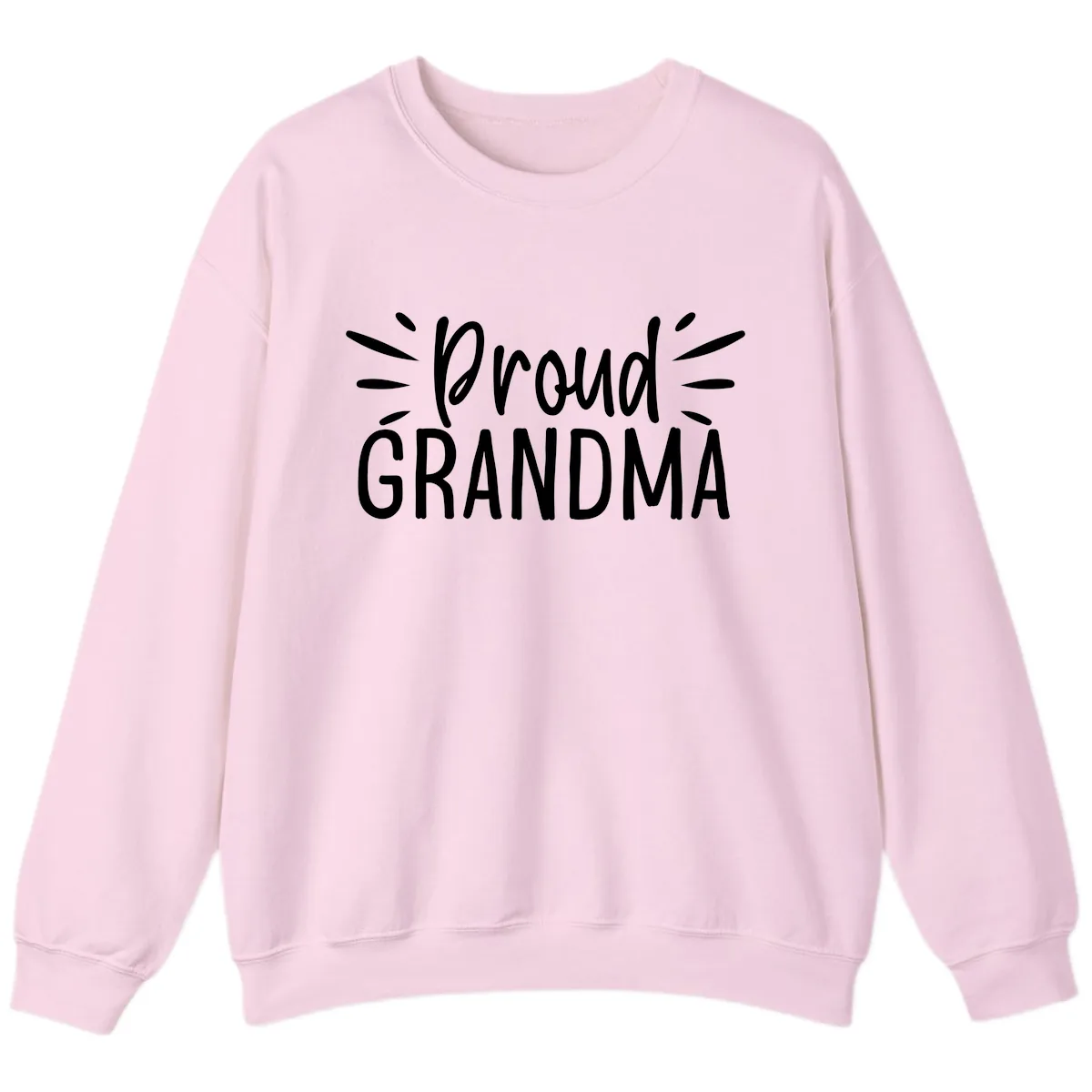Proud Grandma Typography Design Sweatshirt in Light Pink