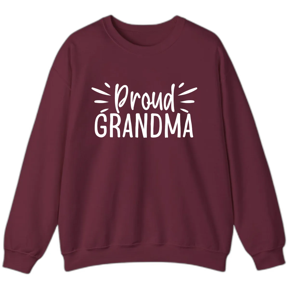Proud Grandma Typography Design Sweatshirt in Maroon