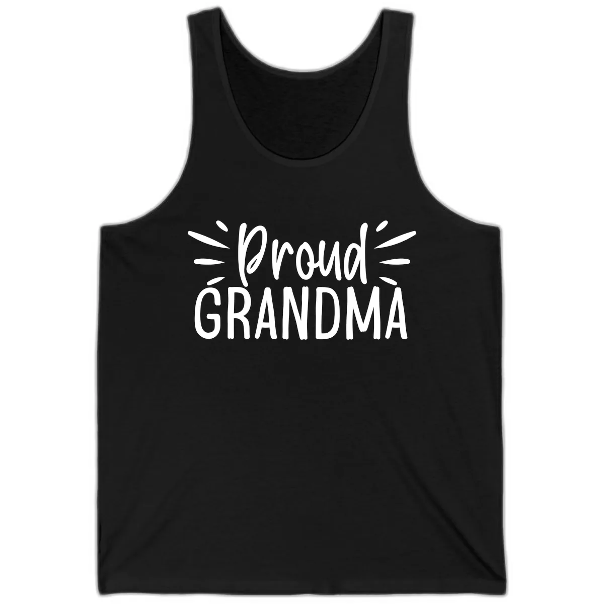 Proud Grandma Typography Design Tank in Black