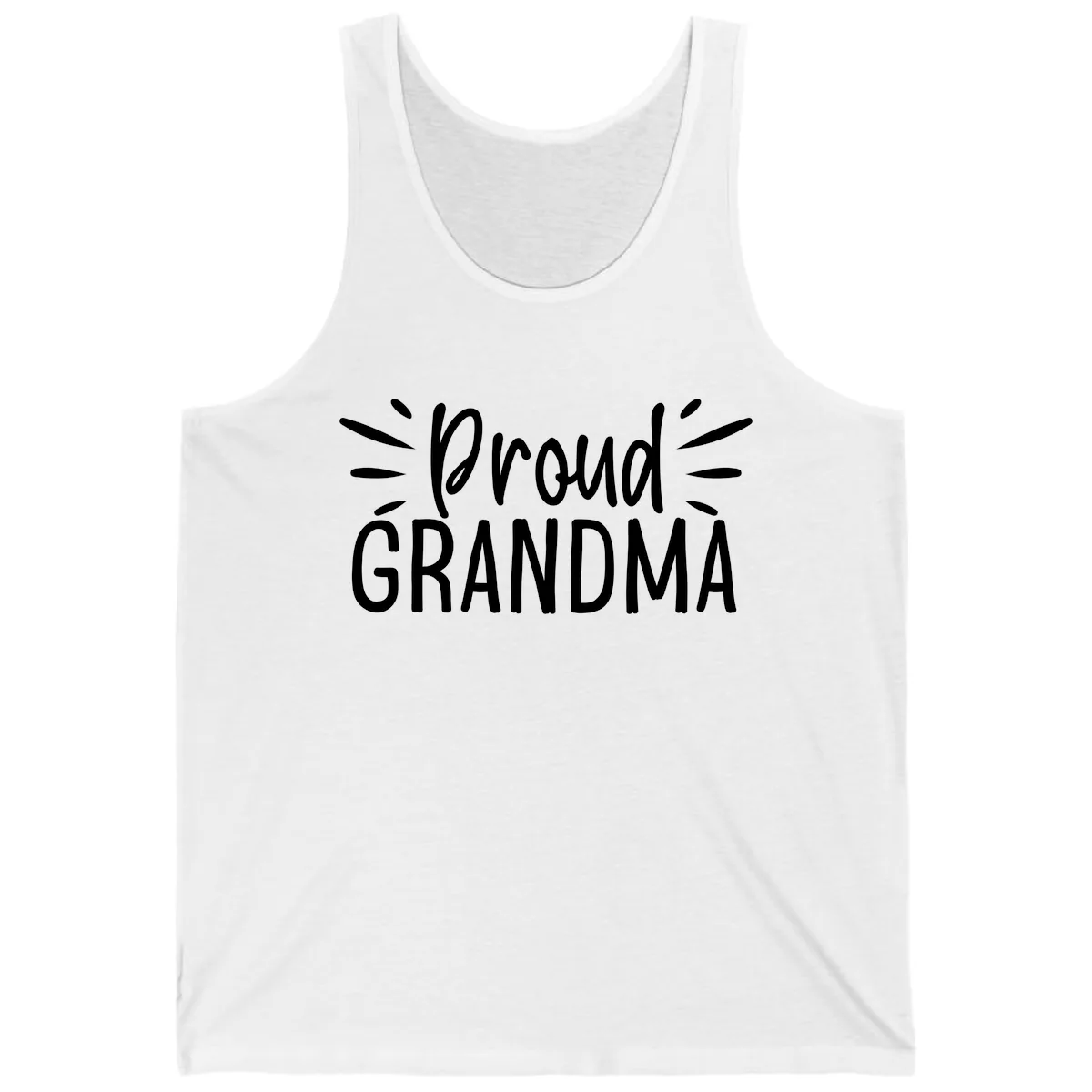 Proud Grandma Typography Design Tank in White
