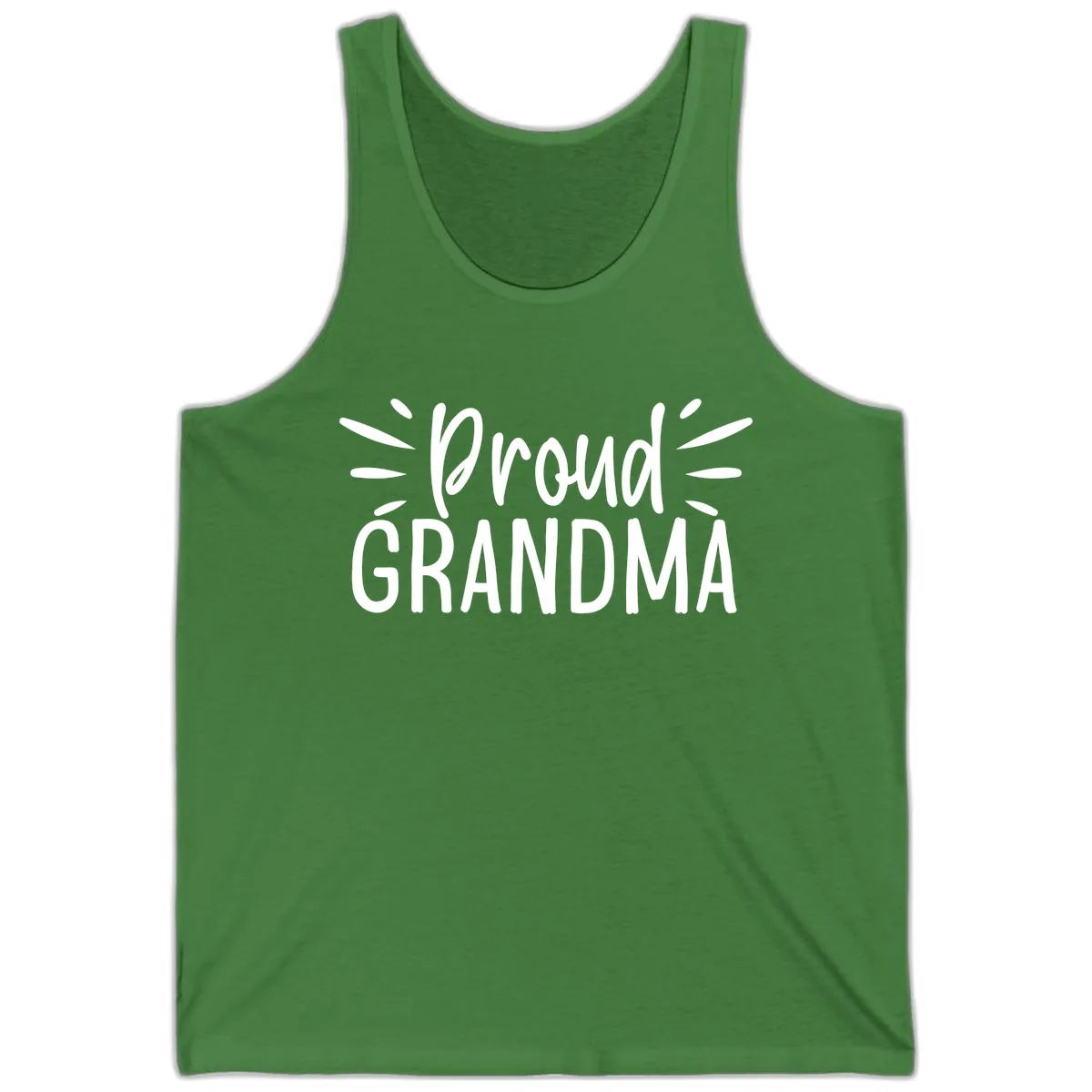 Proud Grandma Typography Design Tank in Leaf
