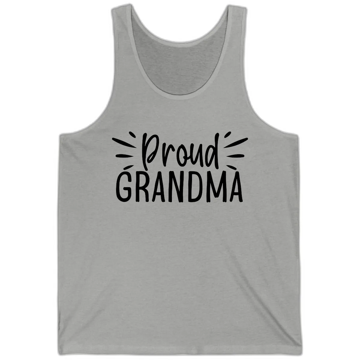 Proud Grandma Typography Design Tank in Athletic Heather